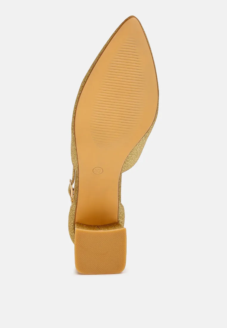 Glitter Block Heel Sandals By MODE