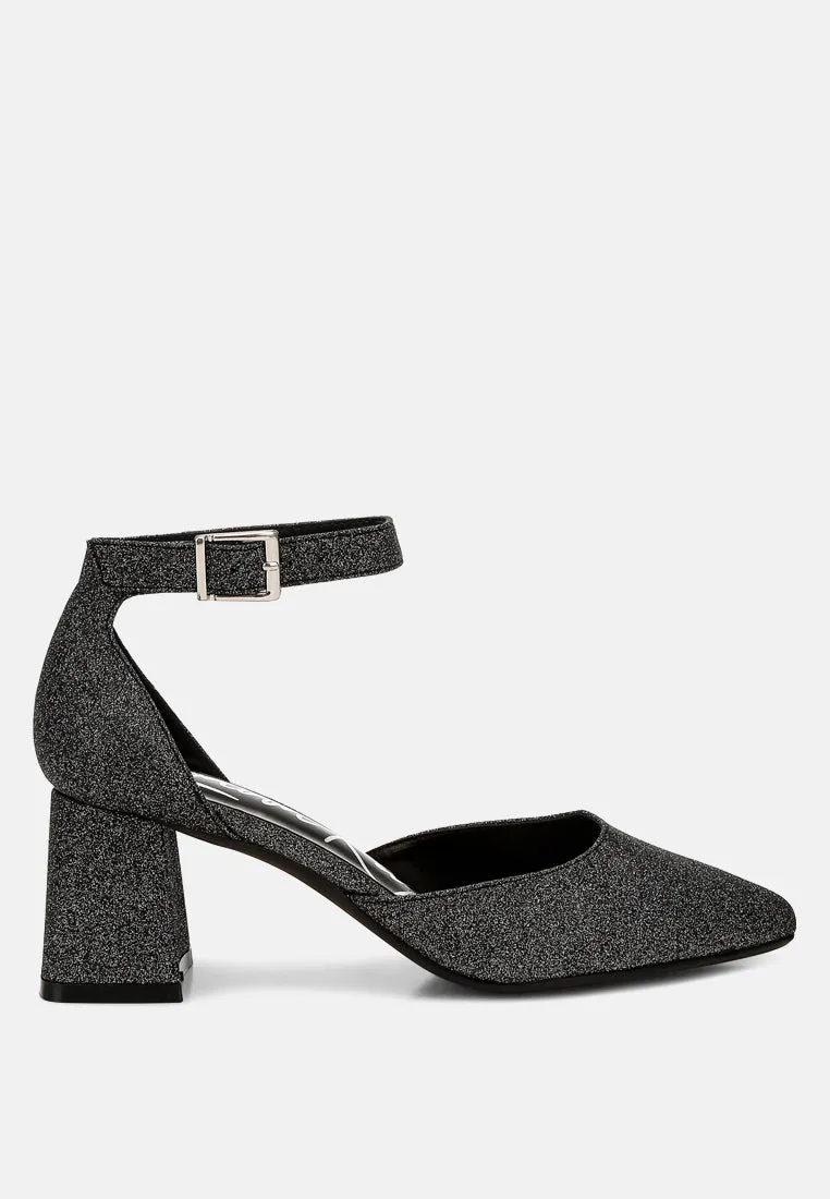 Glitter Block Heel Sandals By MODE