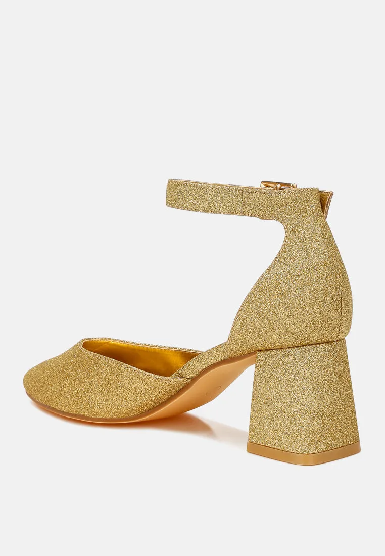Glitter Block Heel Sandals By MODE