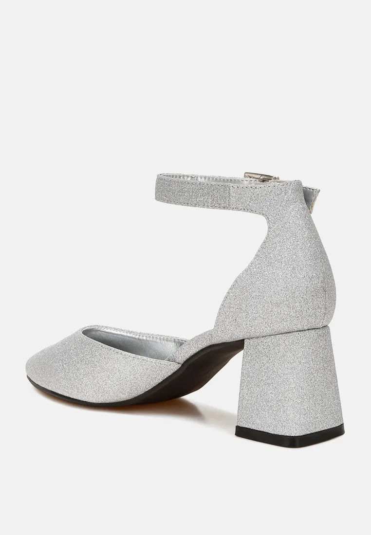 Glitter Block Heel Sandals By MODE