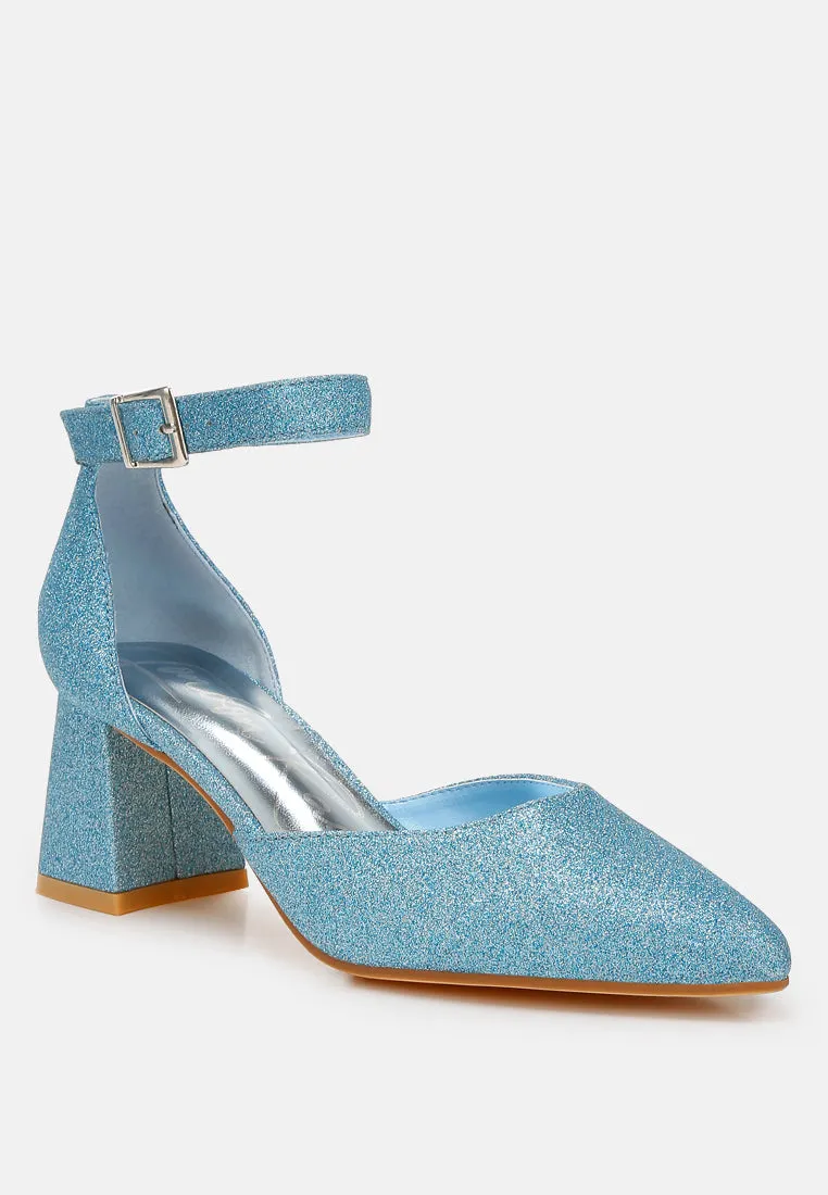 Glitter Block Heel Sandals By MODE