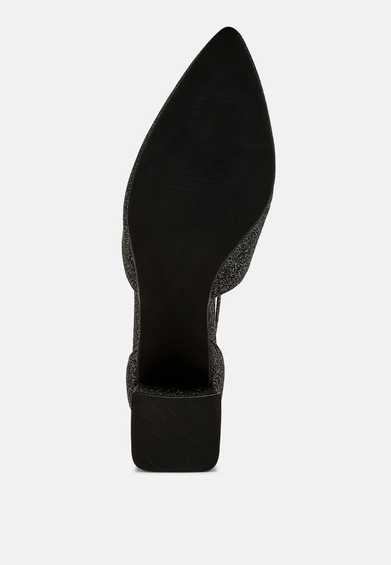 Glitter Block Heel Sandals By MODE