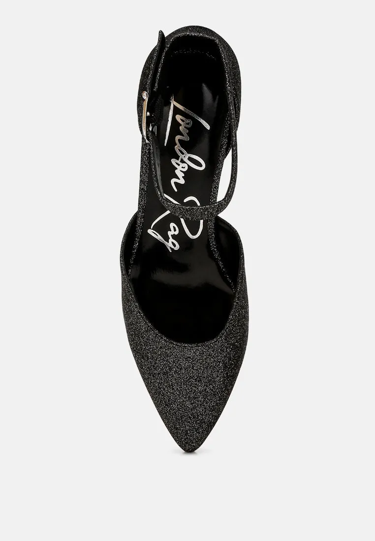 Glitter Block Heel Sandals By MODE