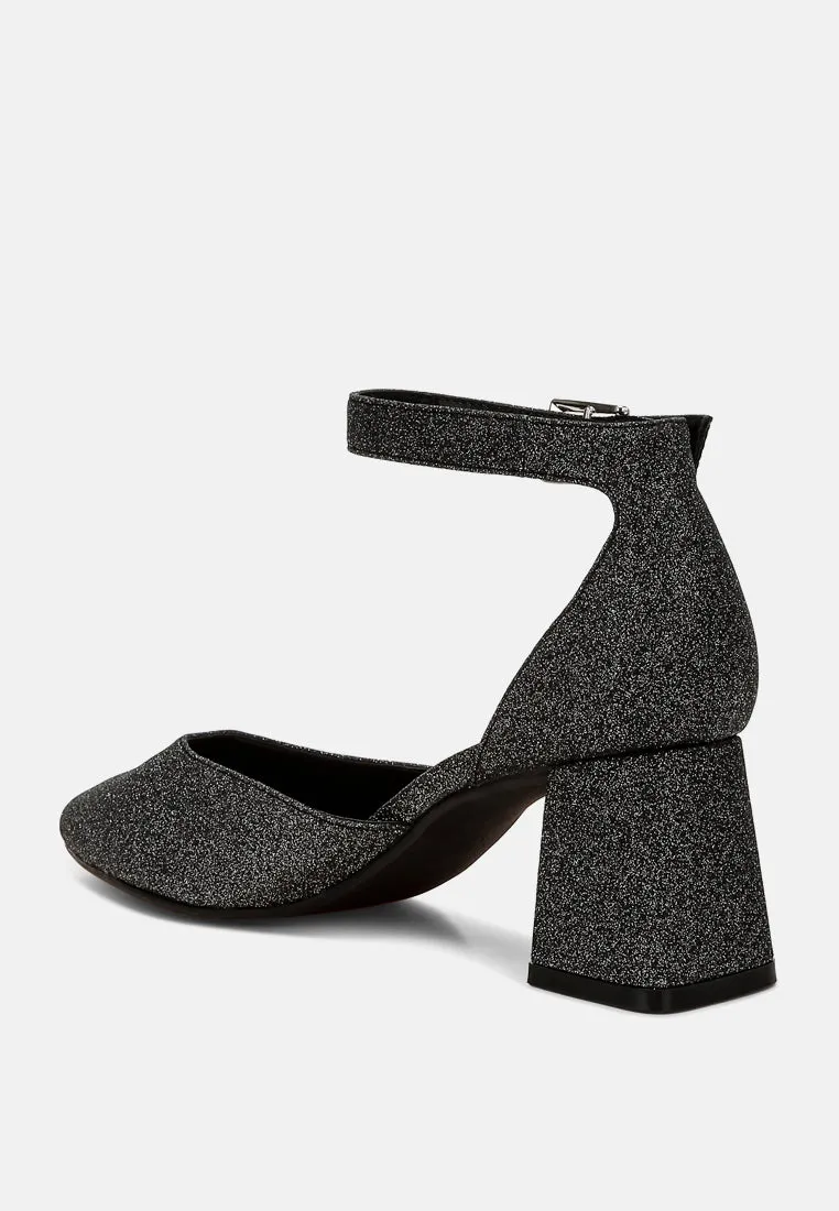 Glitter Block Heel Sandals By MODE