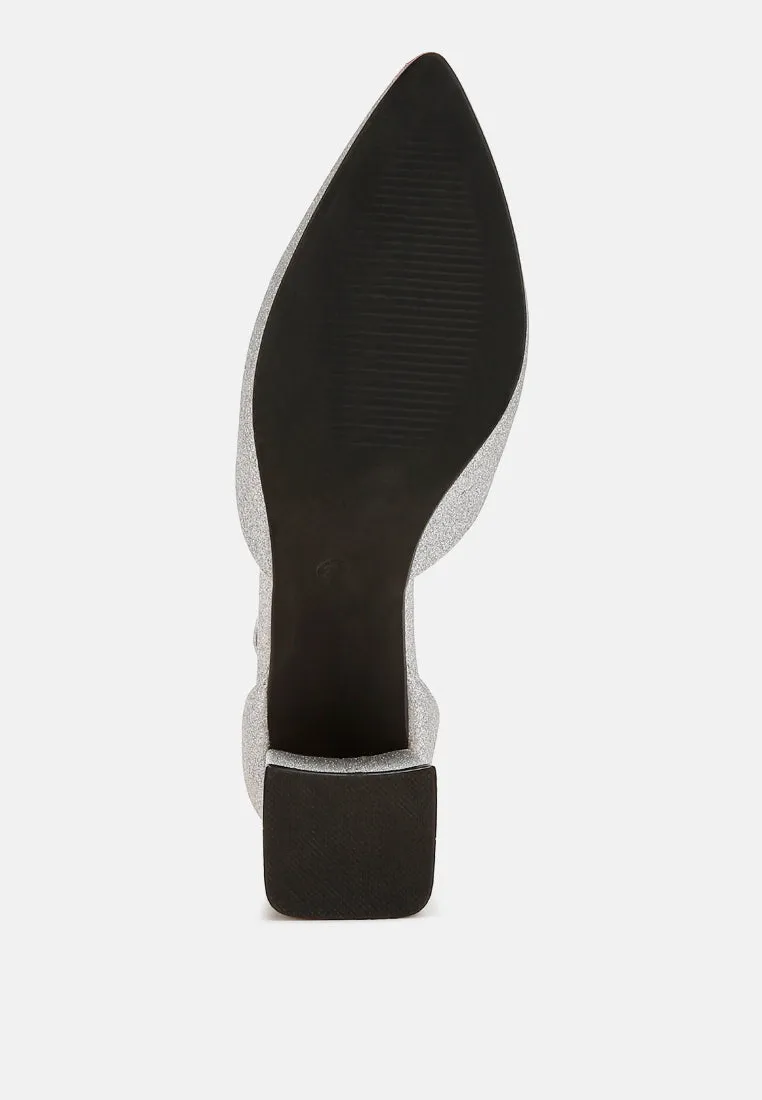 Glitter Block Heel Sandals By MODE