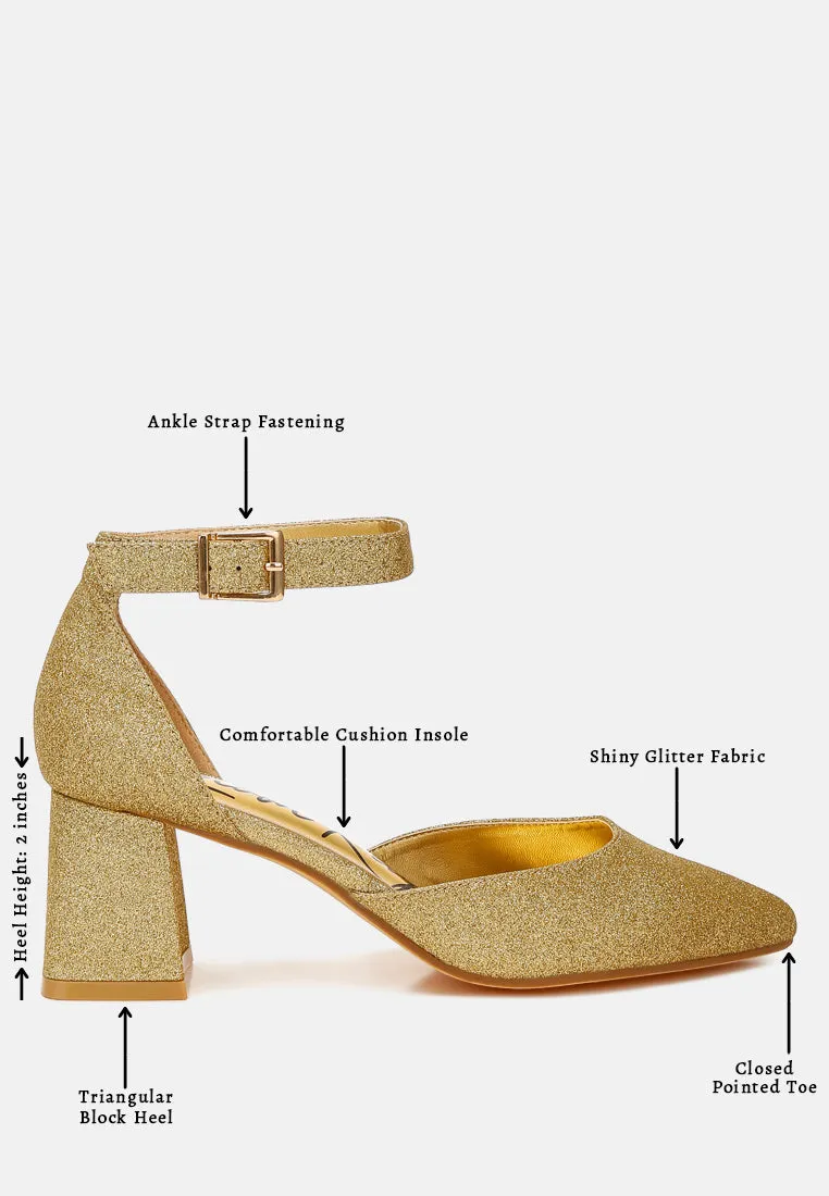Glitter Block Heel Sandals By MODE