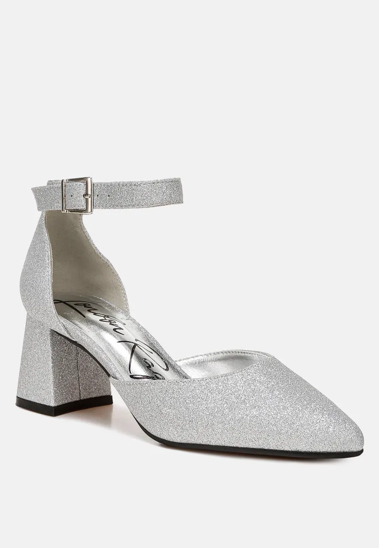 Glitter Block Heel Sandals By MODE