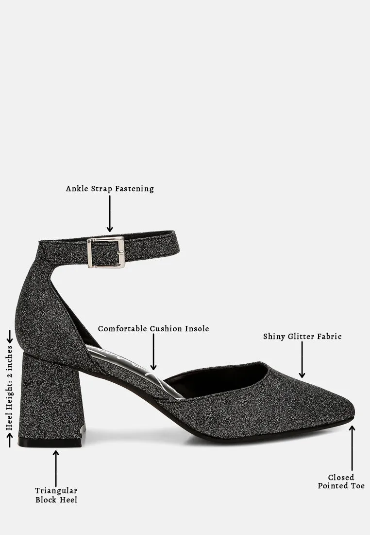 Glitter Block Heel Sandals By MODE