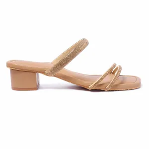 Glitz Embellished Strap Heels - Gold