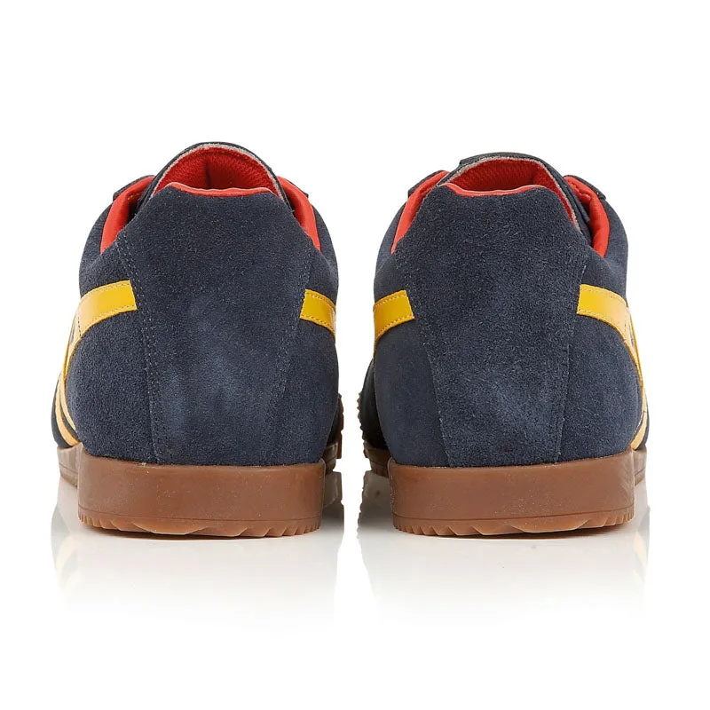 GOLA Harrier Suede Trainers in Navy/Sun/Red