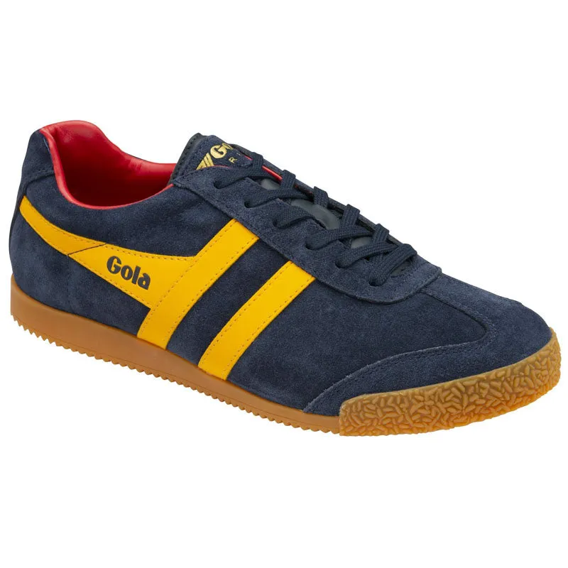 GOLA Harrier Suede Trainers in Navy/Sun/Red