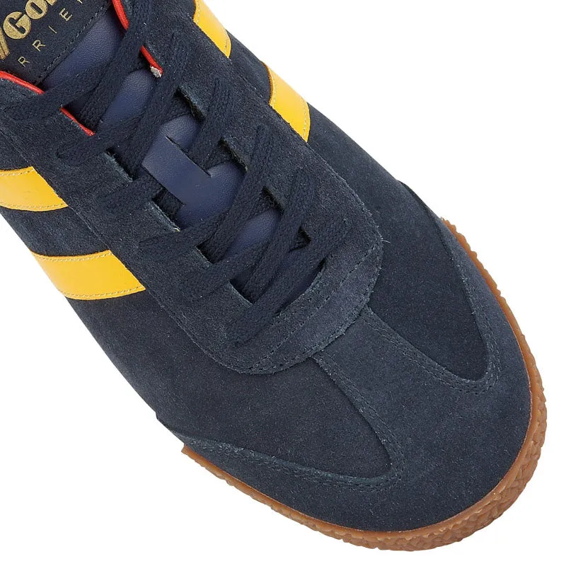 GOLA Harrier Suede Trainers in Navy/Sun/Red