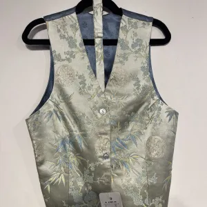 Green Floral Vest with Bowtie
