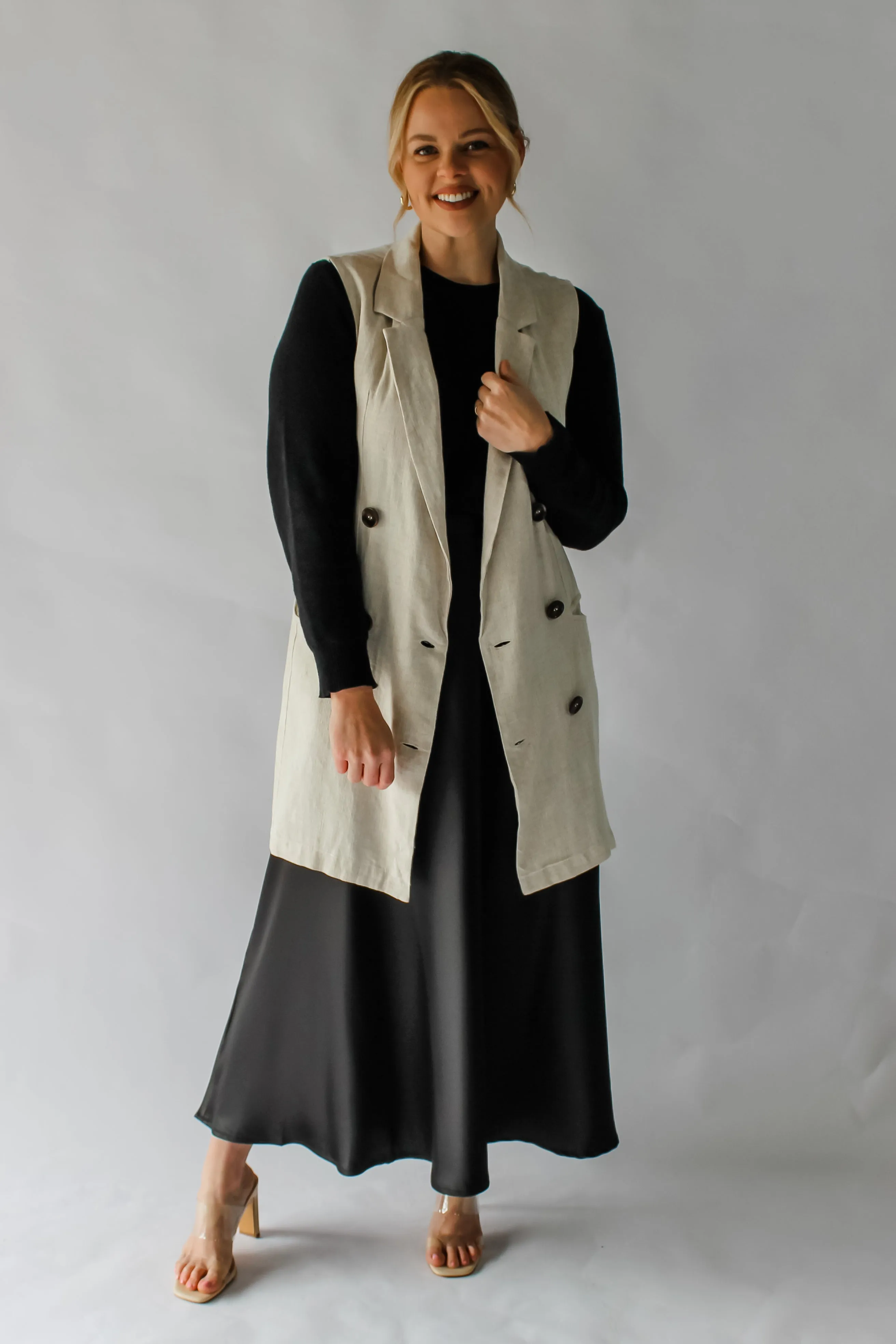 HENNING BLAZER VEST - BEIGE