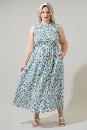 hilo floral midi dress-curvy
