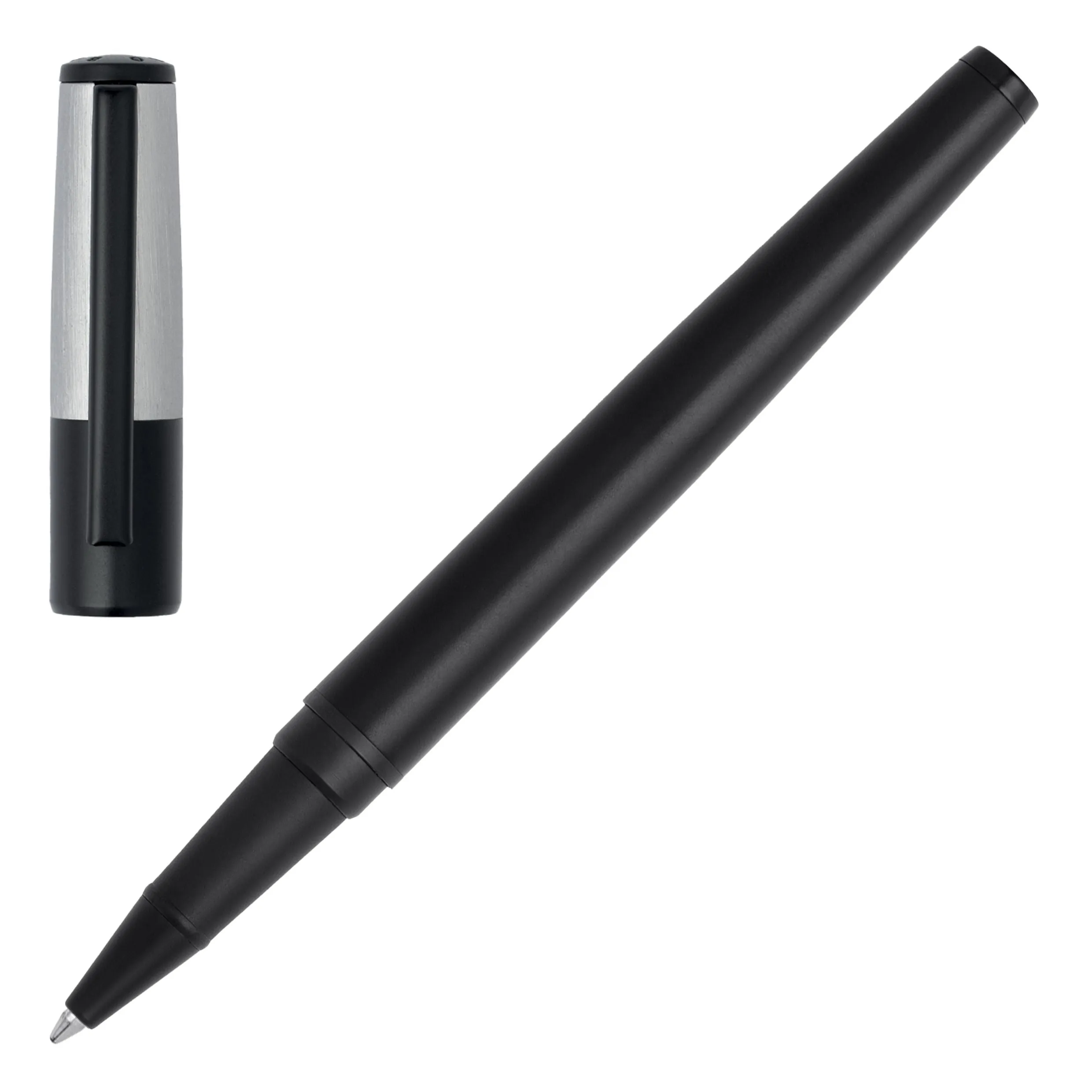 HUGO BOSS HPBR189B-Set Gear Minimal Black & Chrome (ballpoint pen & rollerball pen)