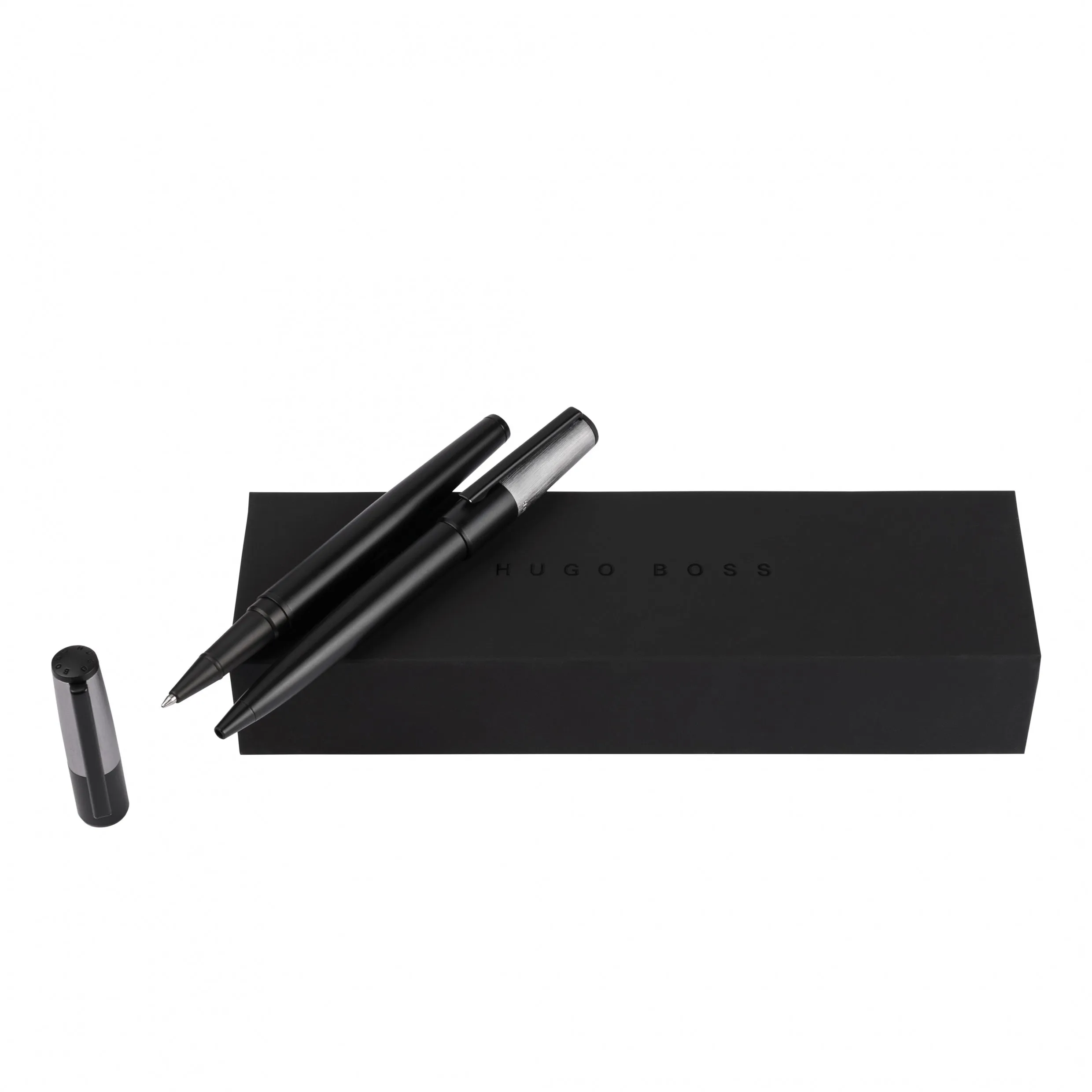 HUGO BOSS HPBR189B-Set Gear Minimal Black & Chrome (ballpoint pen & rollerball pen)