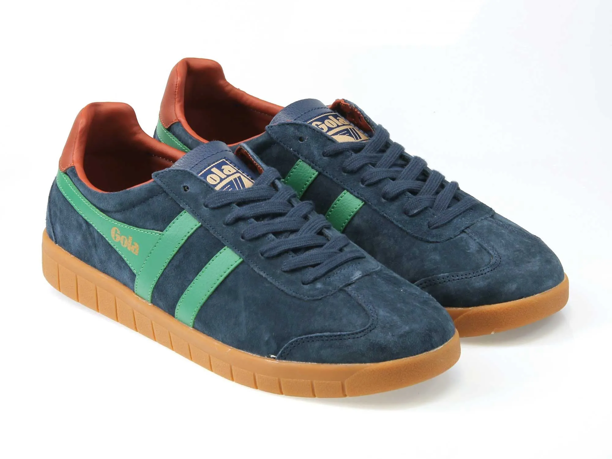 Hurricane Mens Navy Blue Emerald Suede Classic Trainers