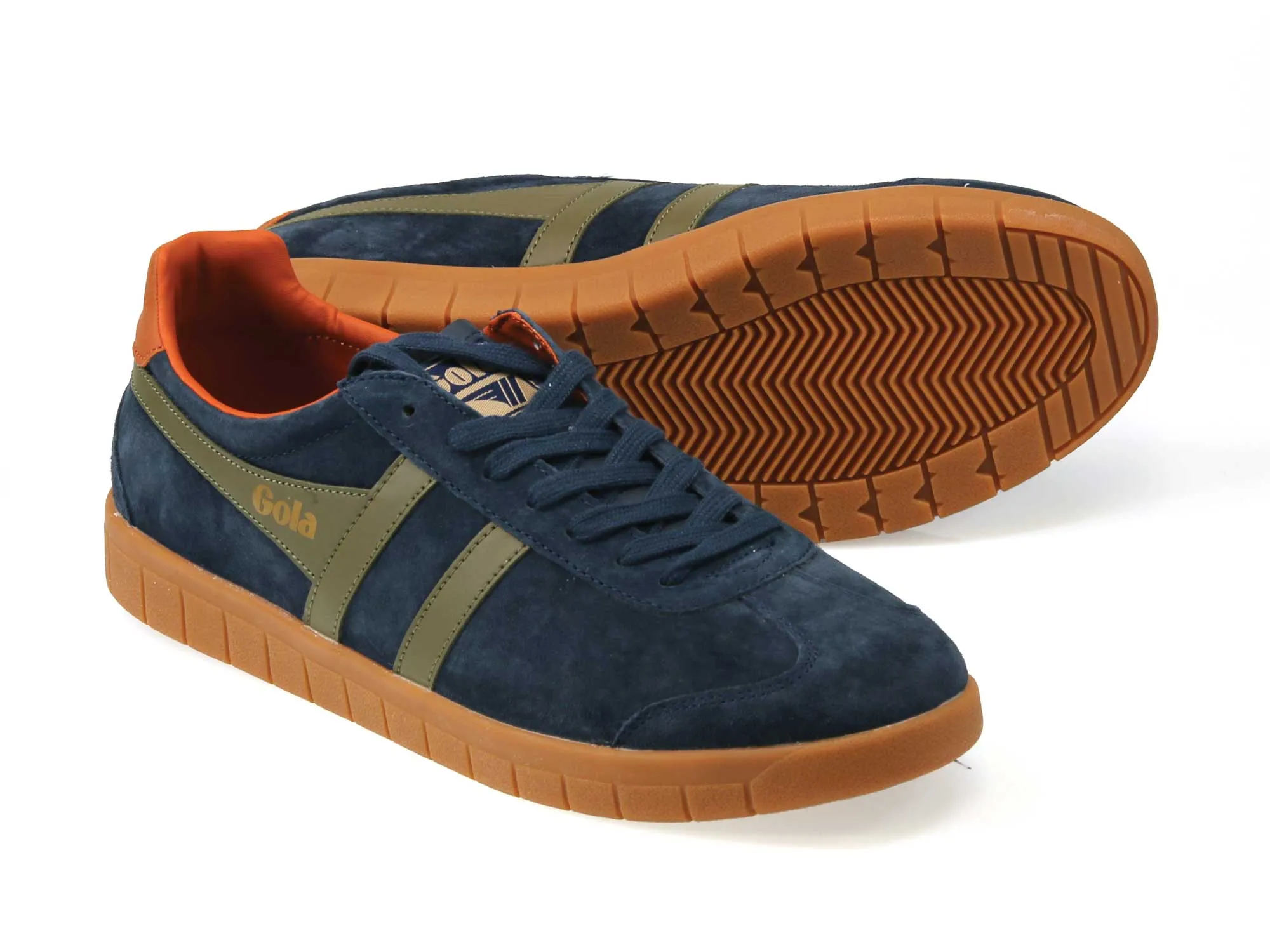 Hurricane Mens Navy Khaki Suede Classic Trainers