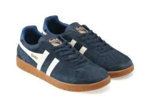 Hurricane Mens Navy Off White Suede Marine Blue Lining Classic Trainers