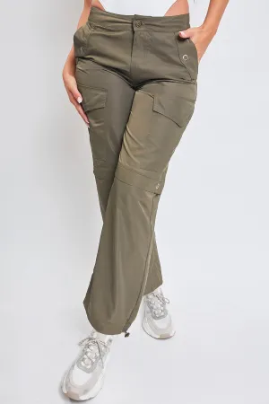 Junior High Rise Nylon Cargo Pants With Bungee Hem, Pack of 12