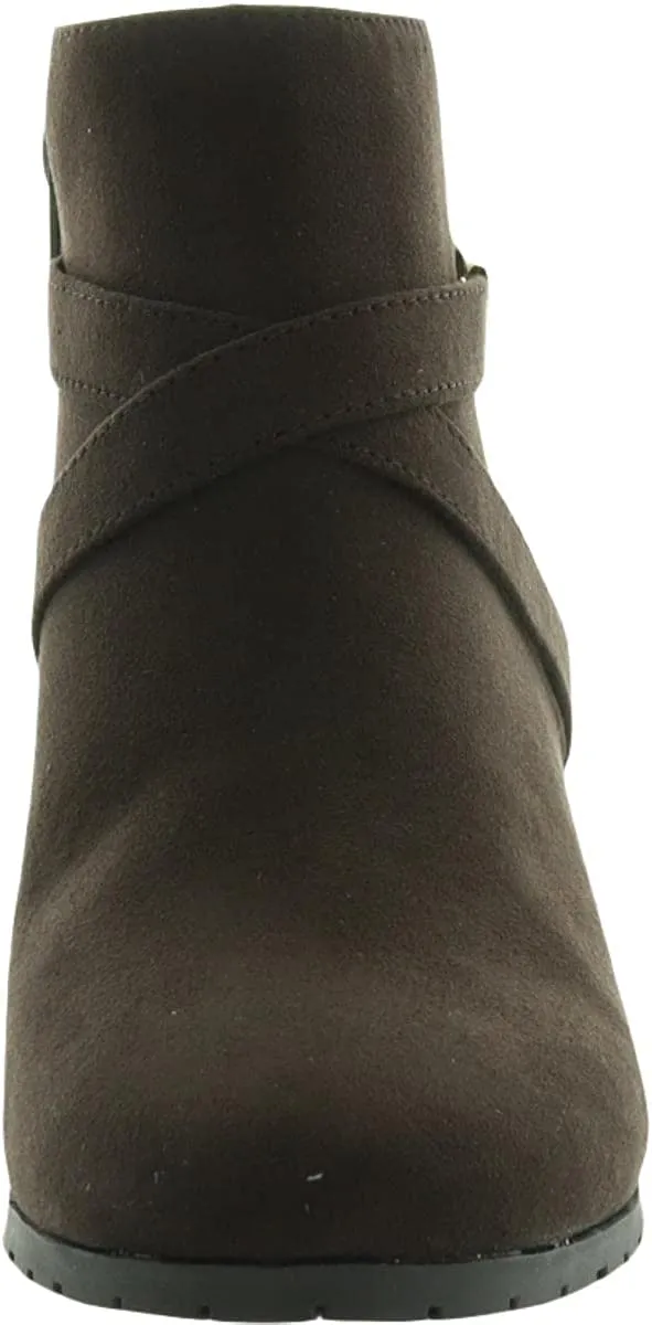 Karen Scott Women's Franccess Faux Leather Ankle Booties, Brown Mc, 9.5