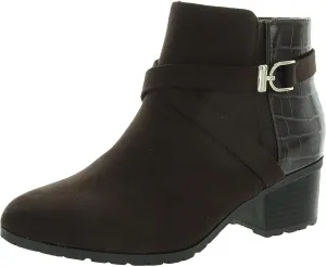 Karen Scott Women's Franccess Faux Leather Ankle Booties, Brown Mc, 9.5