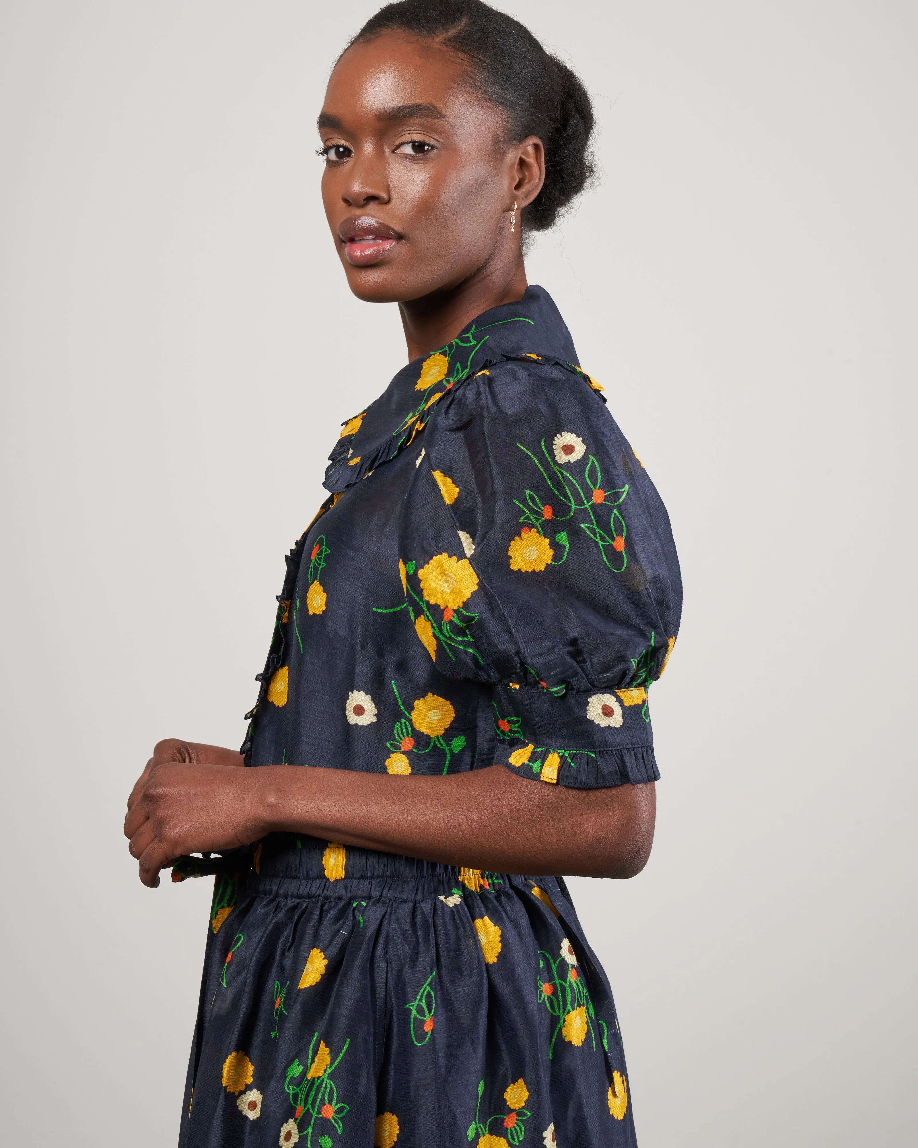 ketty blouse - navy floral