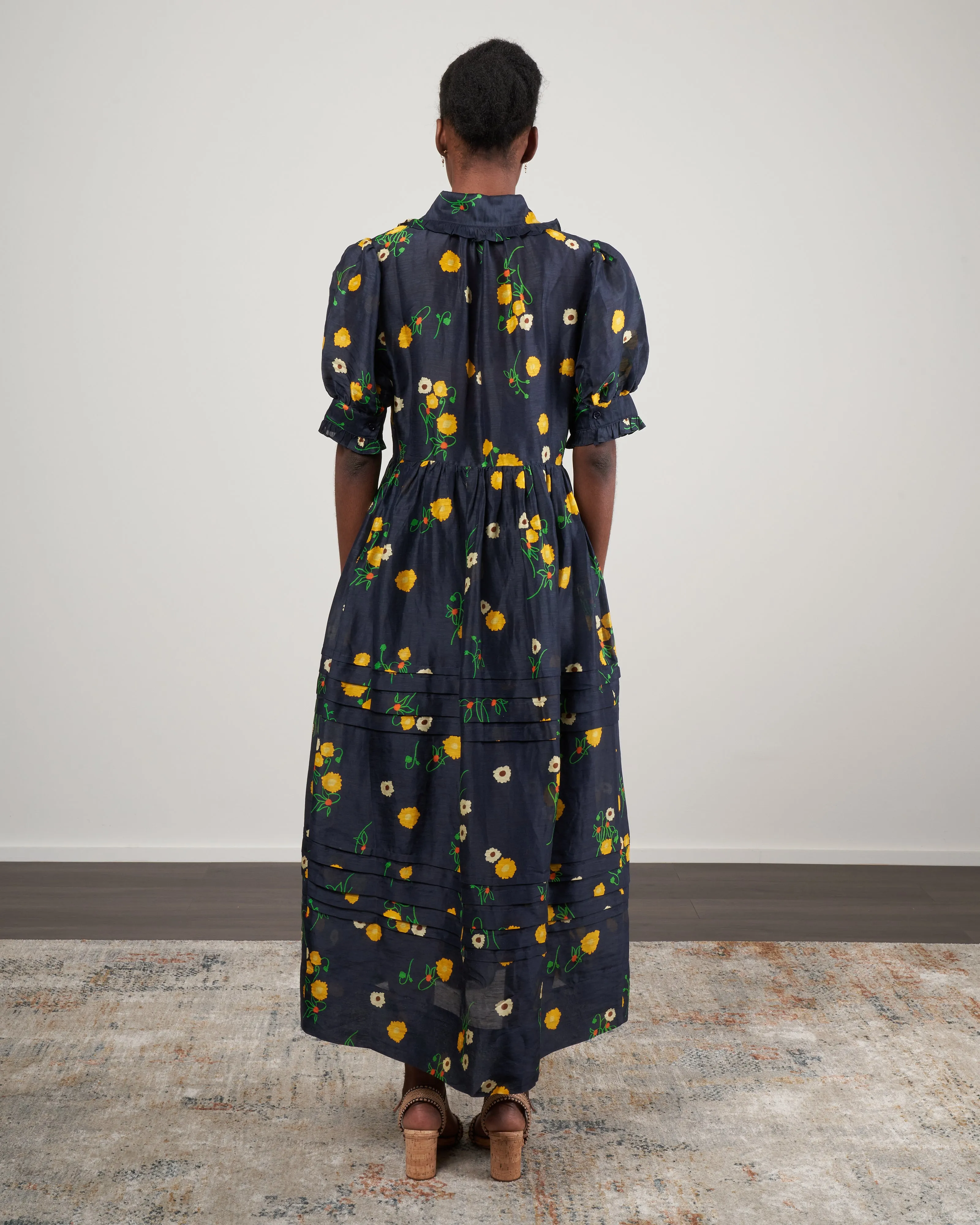 ketty midi dress - navy floral