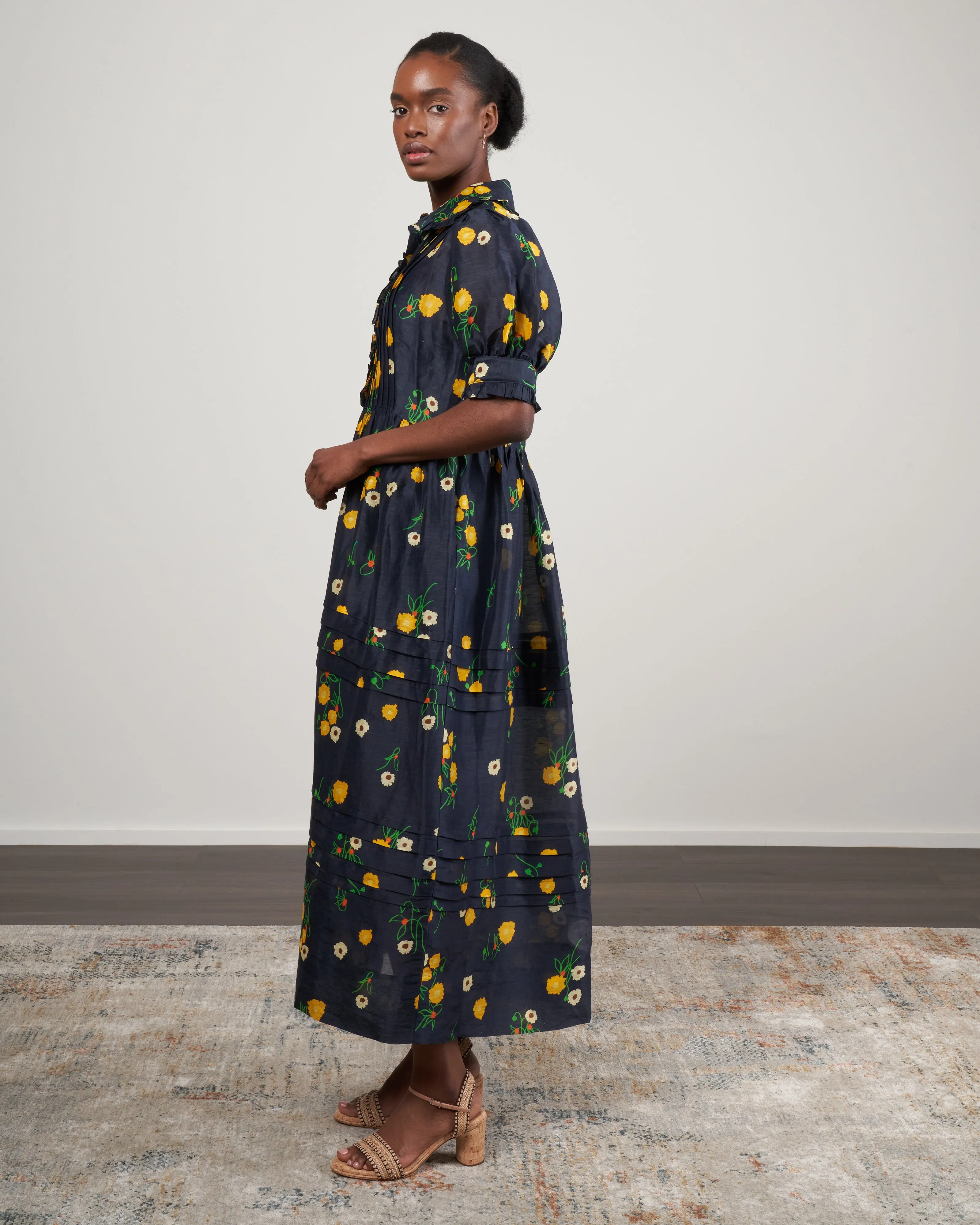 ketty midi dress - navy floral
