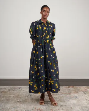 ketty midi dress - navy floral
