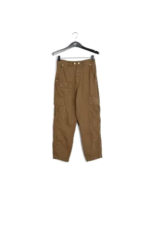Khaki straight-leg cargo jeans