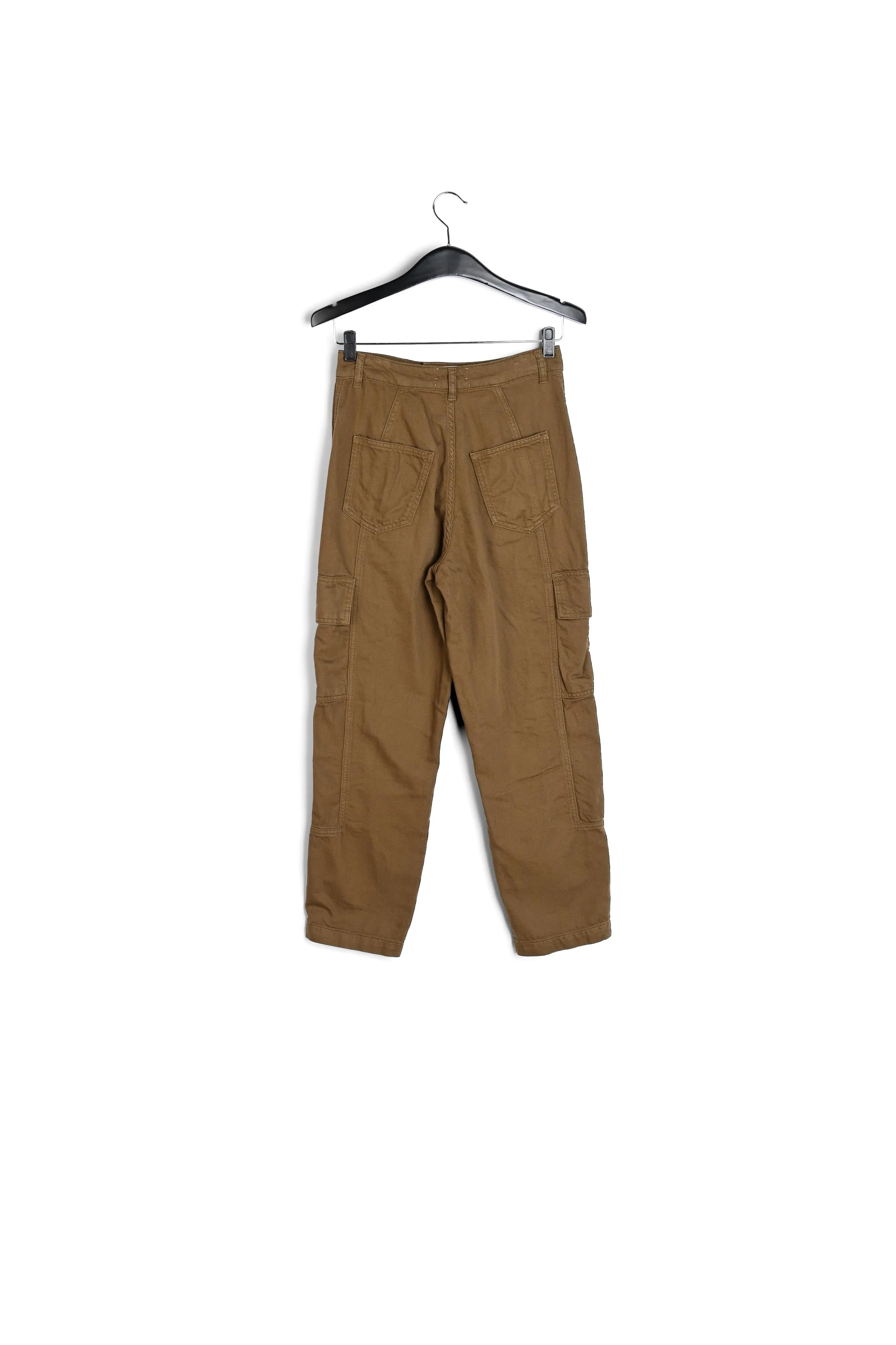 Khaki straight-leg cargo jeans