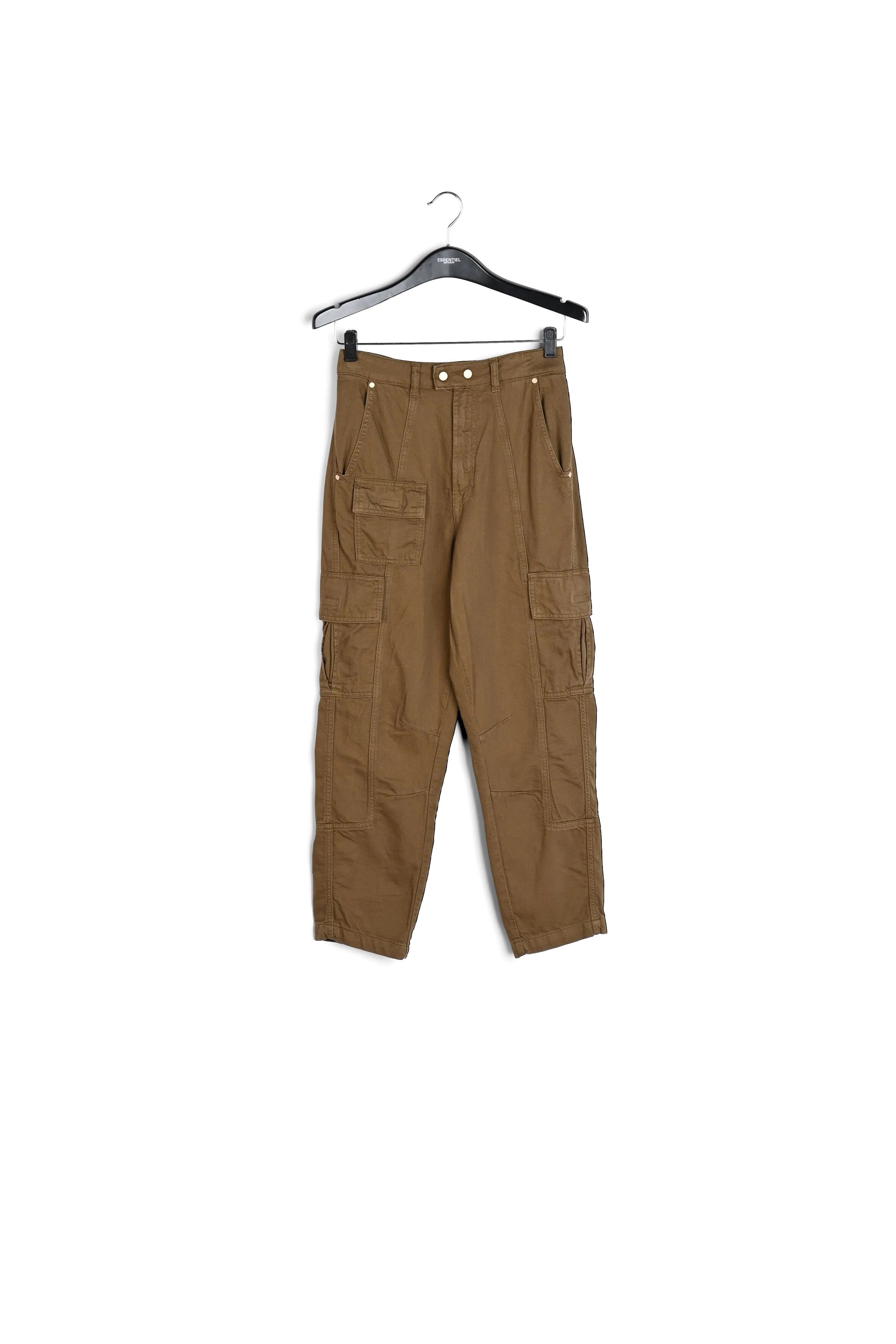 Khaki straight-leg cargo jeans