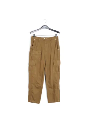 Khaki straight-leg cargo jeans
