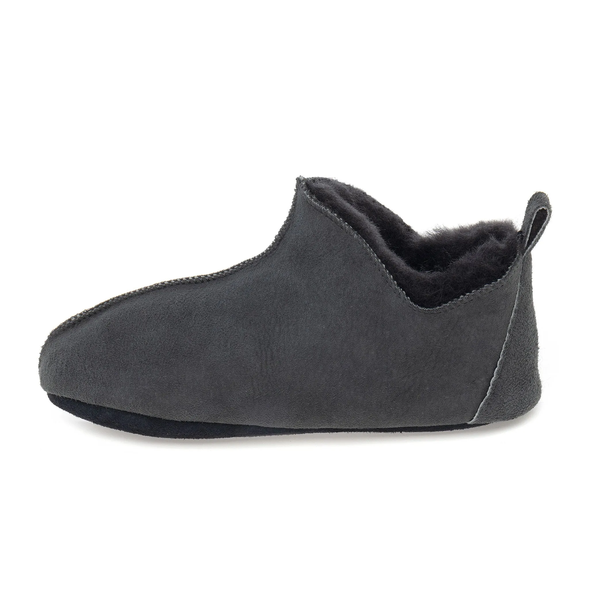 Kids Berit Sheepskin Slippers - Graphite