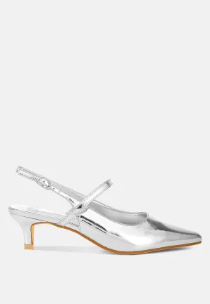 Kitten Heel Slingback Sandals By RUW