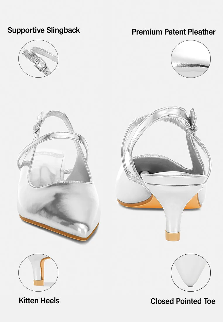 Kitten Heel Slingback Sandals By RUW