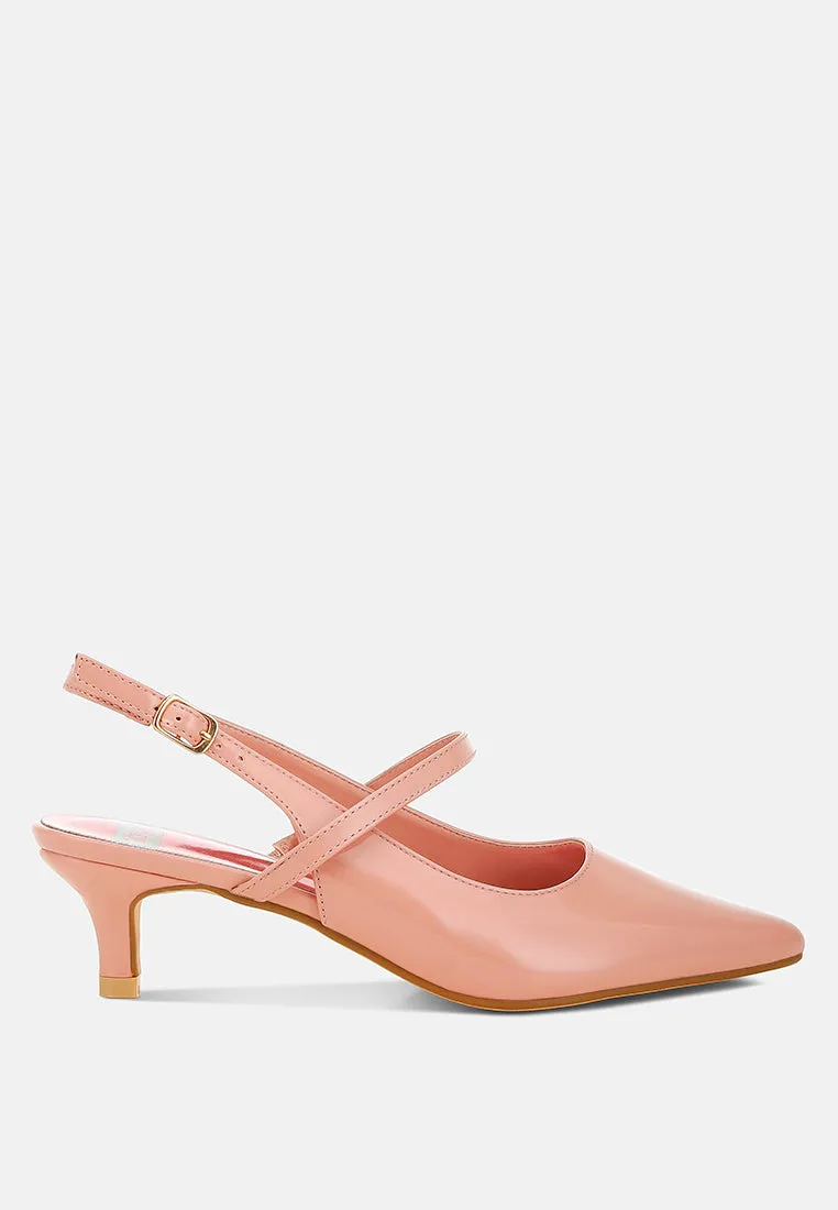 Kitten Heel Slingback Sandals By RUW