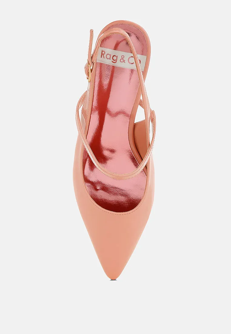 Kitten Heel Slingback Sandals By RUW