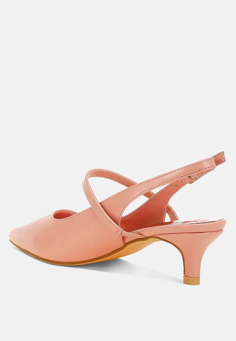 Kitten Heel Slingback Sandals By RUW