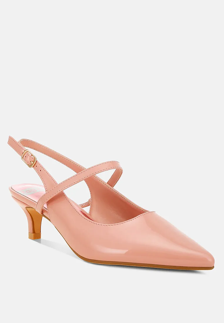 Kitten Heel Slingback Sandals By RUW