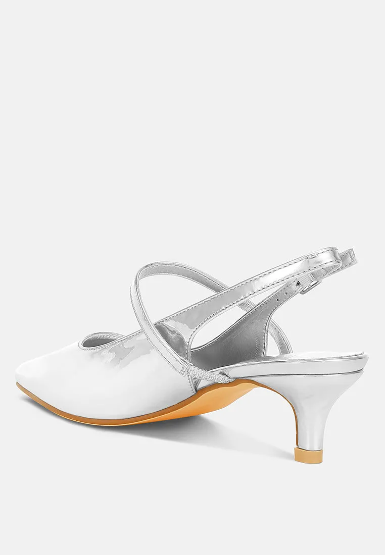 Kitten Heel Slingback Sandals By RUW