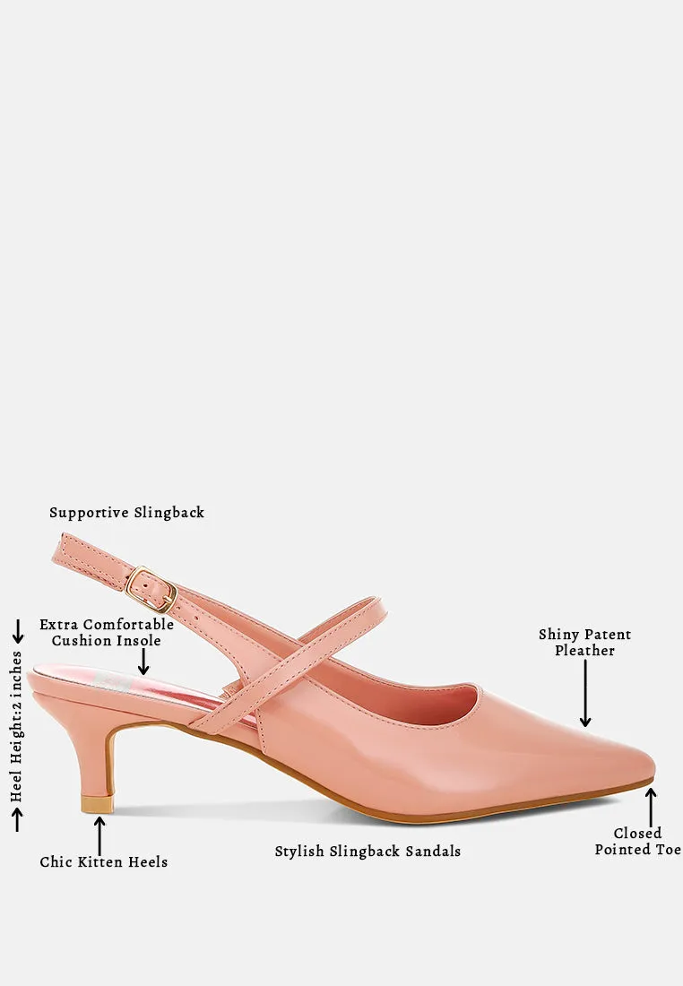 Kitten Heel Slingback Sandals By RUW