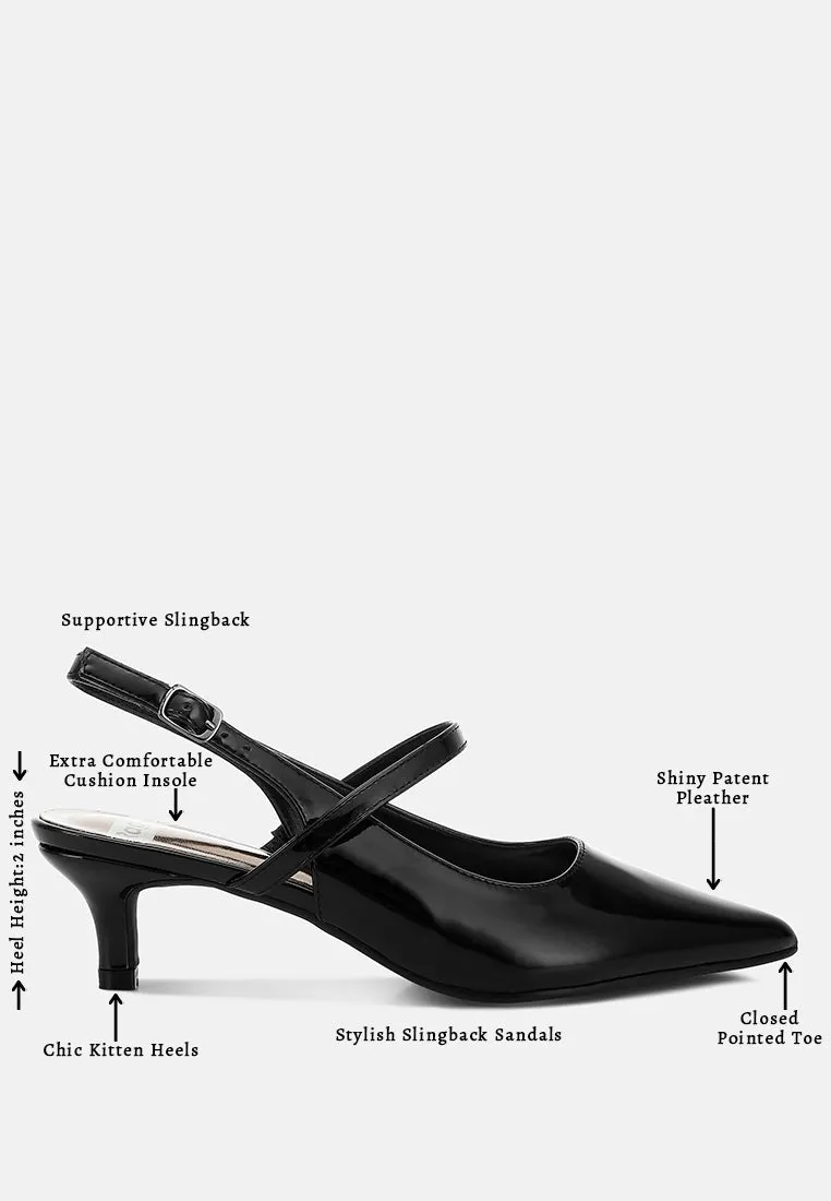 Kitten Heel Slingback Sandals By RUW