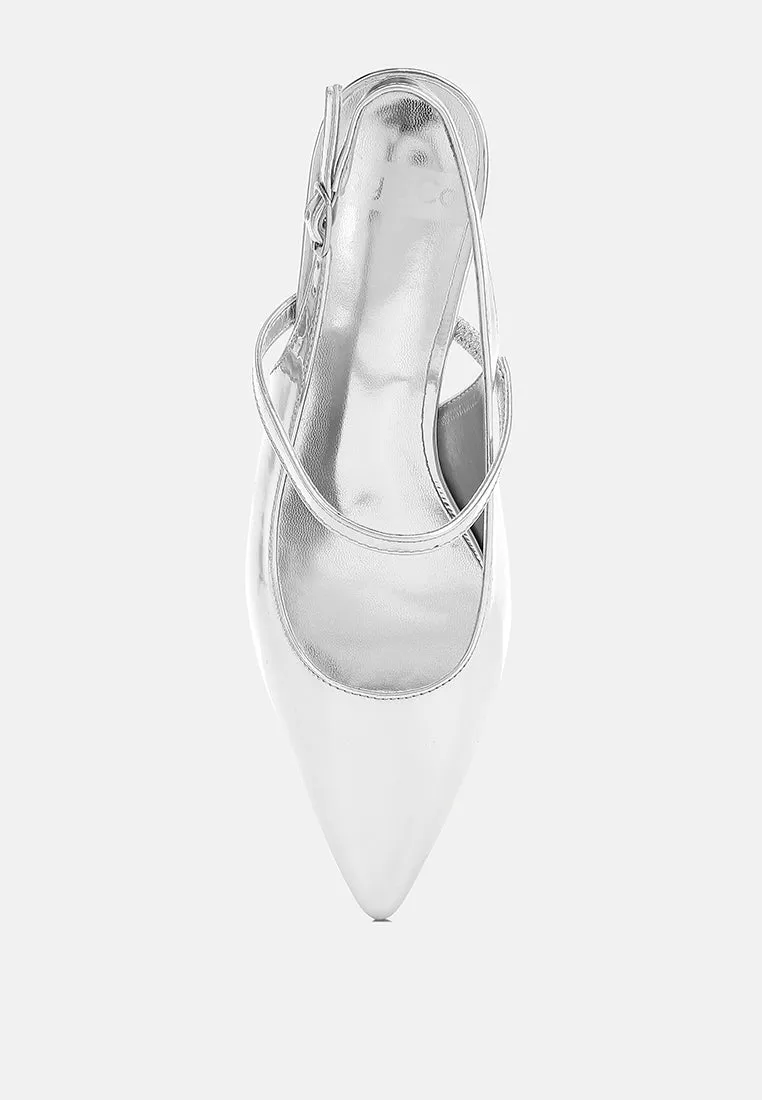 Kitten Heel Slingback Sandals By RUW