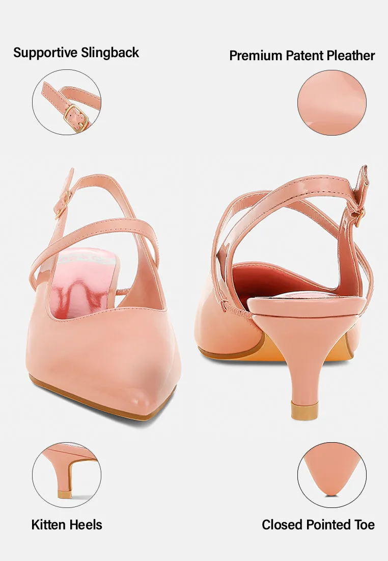 Kitten Heel Slingback Sandals By RUW