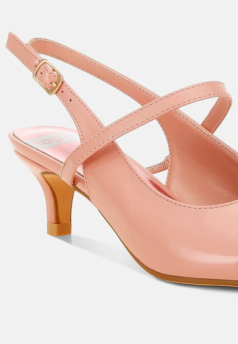 Kitten Heel Slingback Sandals By RUW