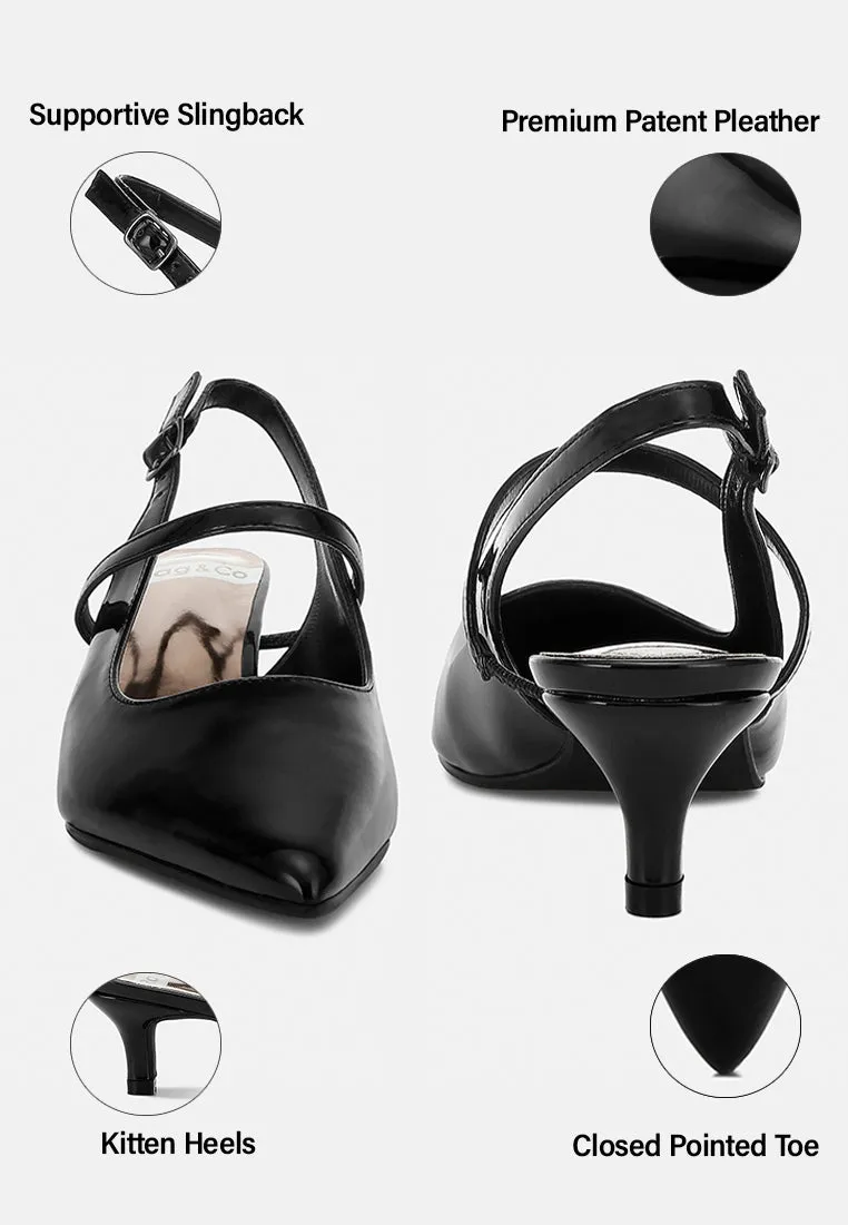 Kitten Heel Slingback Sandals By RUW