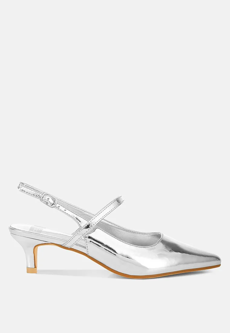 Kitten Heel Slingback Sandals By RUW